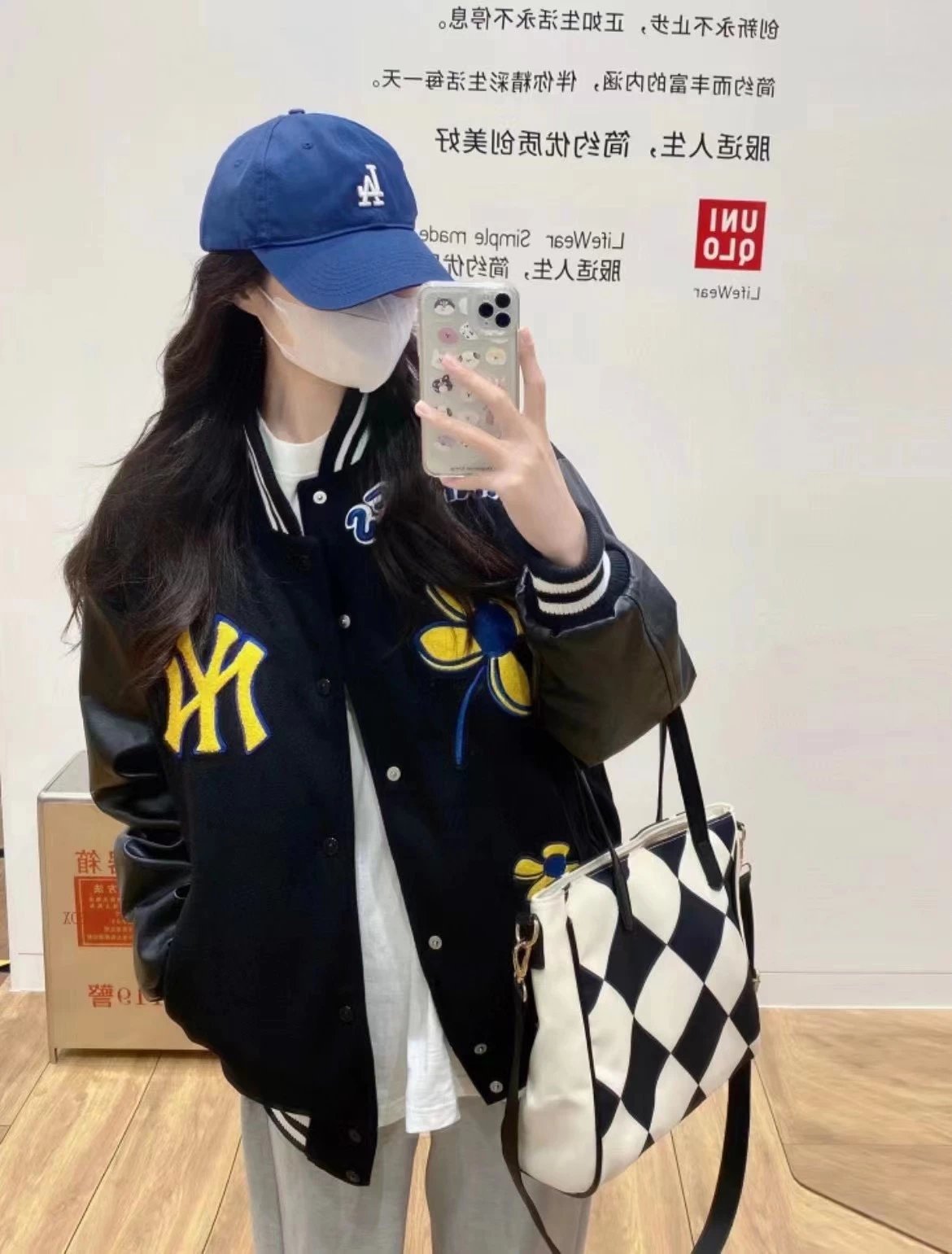洋基队MLB棒球服夹克外套2020秋季新款秀花情侣立领防风衣休闲运动夹克   6836  M2XL 4