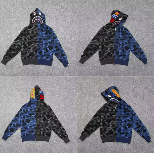 BAPE Shark Full Zip Hoodie Jacket Camo Multi