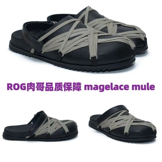 ROG RO 25ss Crazy Strap Mummy Boken Muller Shoes Slippers Men and Women Dark