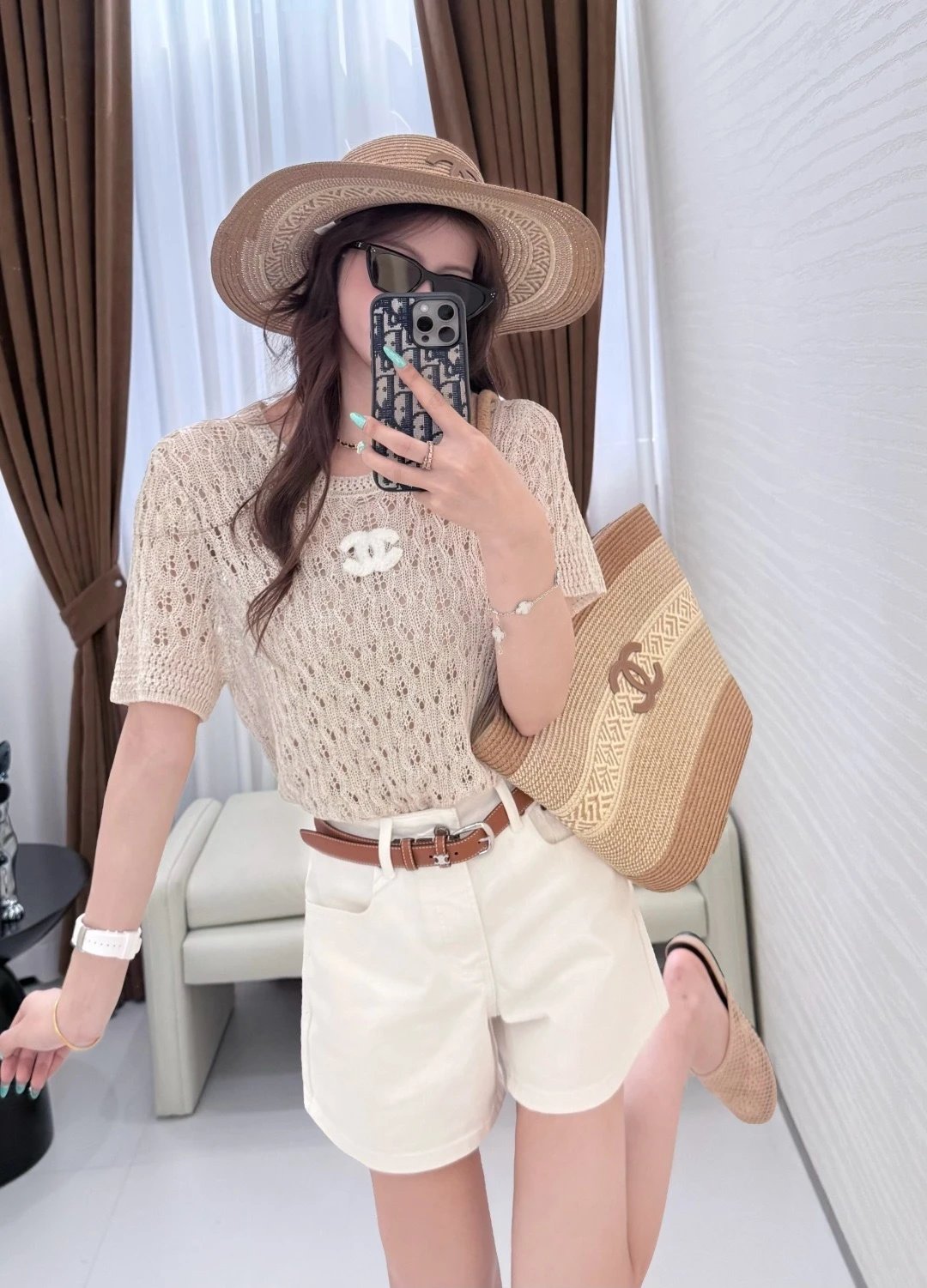 Chanel Straw Tote Bag & Hat Set