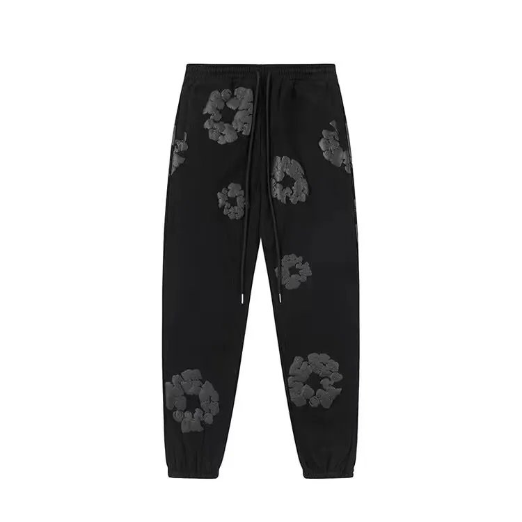 Black pants with black print