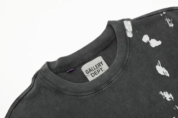 Gallery Dept Paint Splatter Washed Black T-Shirt - 16