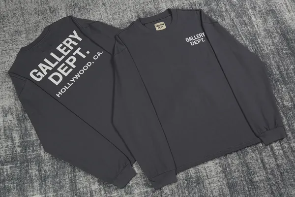 Gallery Dept Gallery Dept. Hollywood Long Sleeve Tee Charcoal Gray T-Shirts - 11
