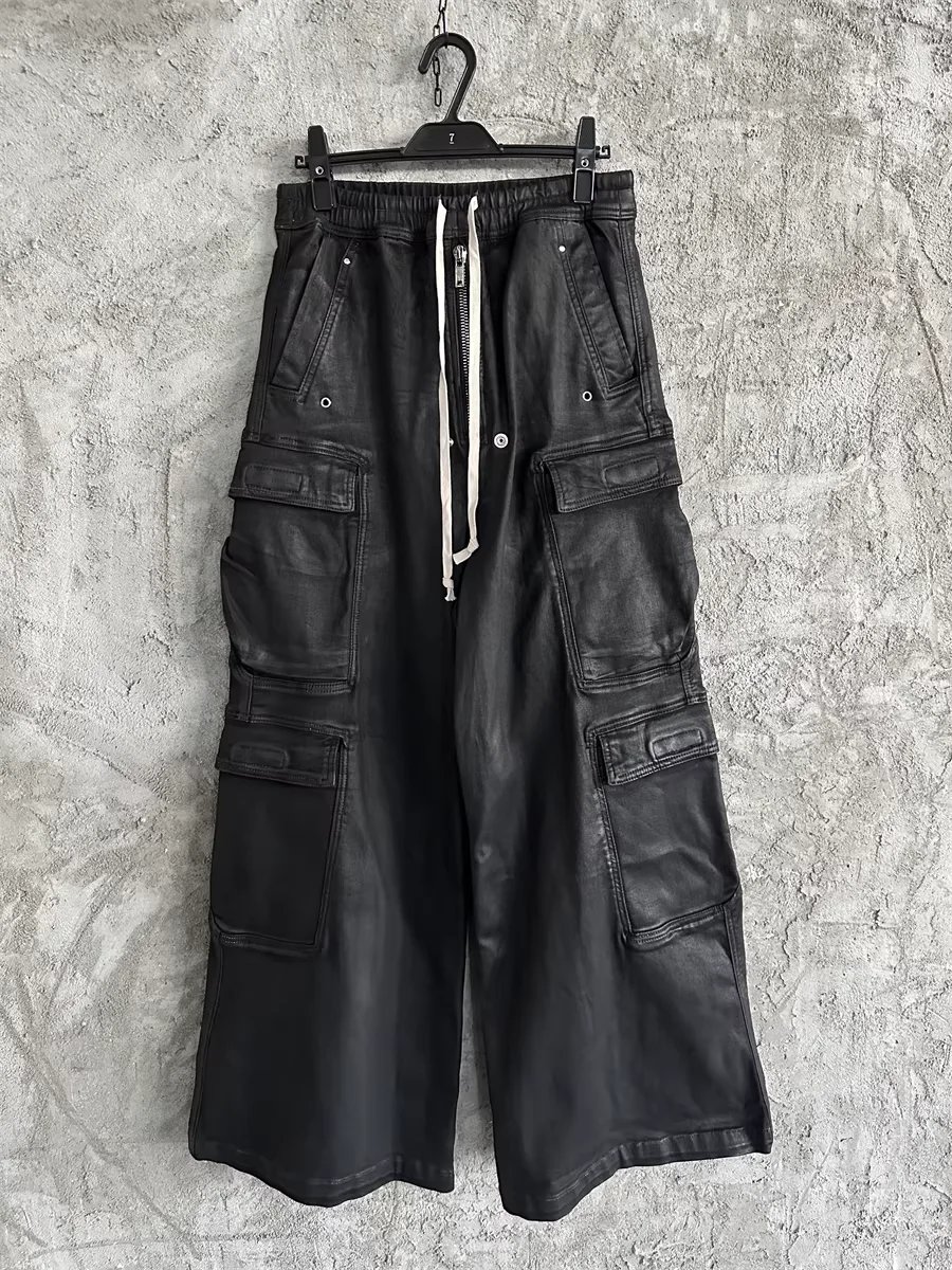 Straight-leg Flared Jeans With A Waxed Coating.