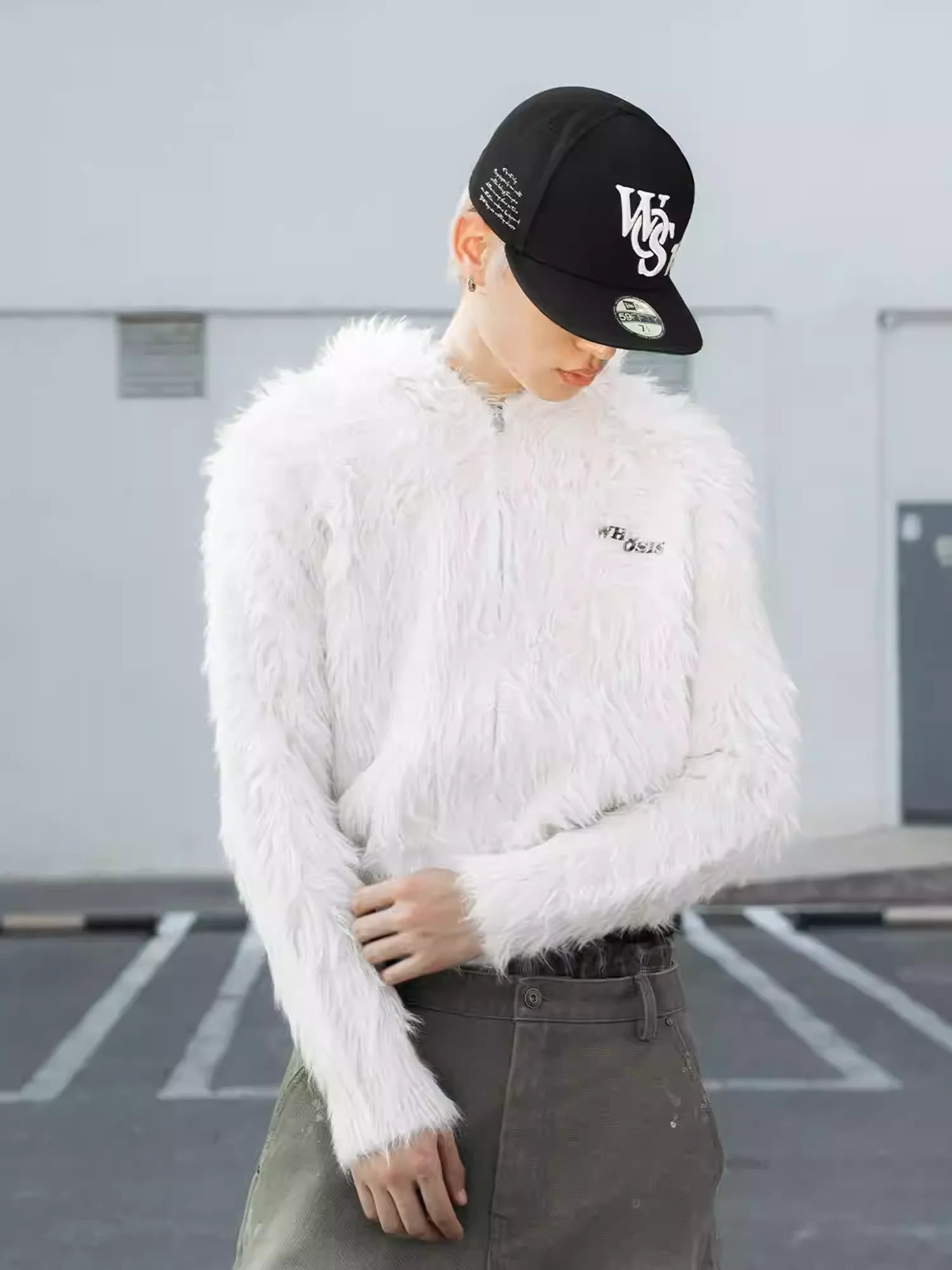 Mohair Jacquard Hooded Knitwear