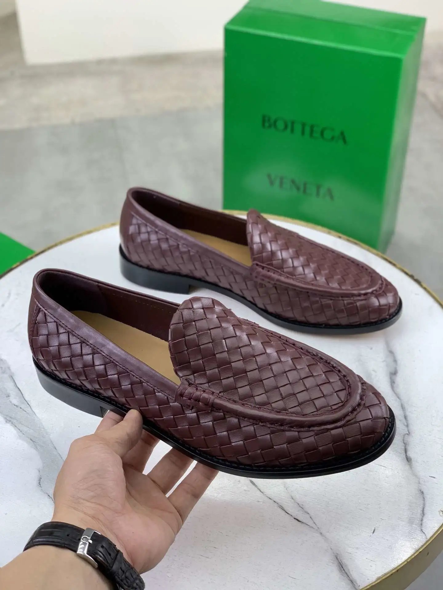 Bottega Veneta Intrecciato Leather Loafers - Style 3