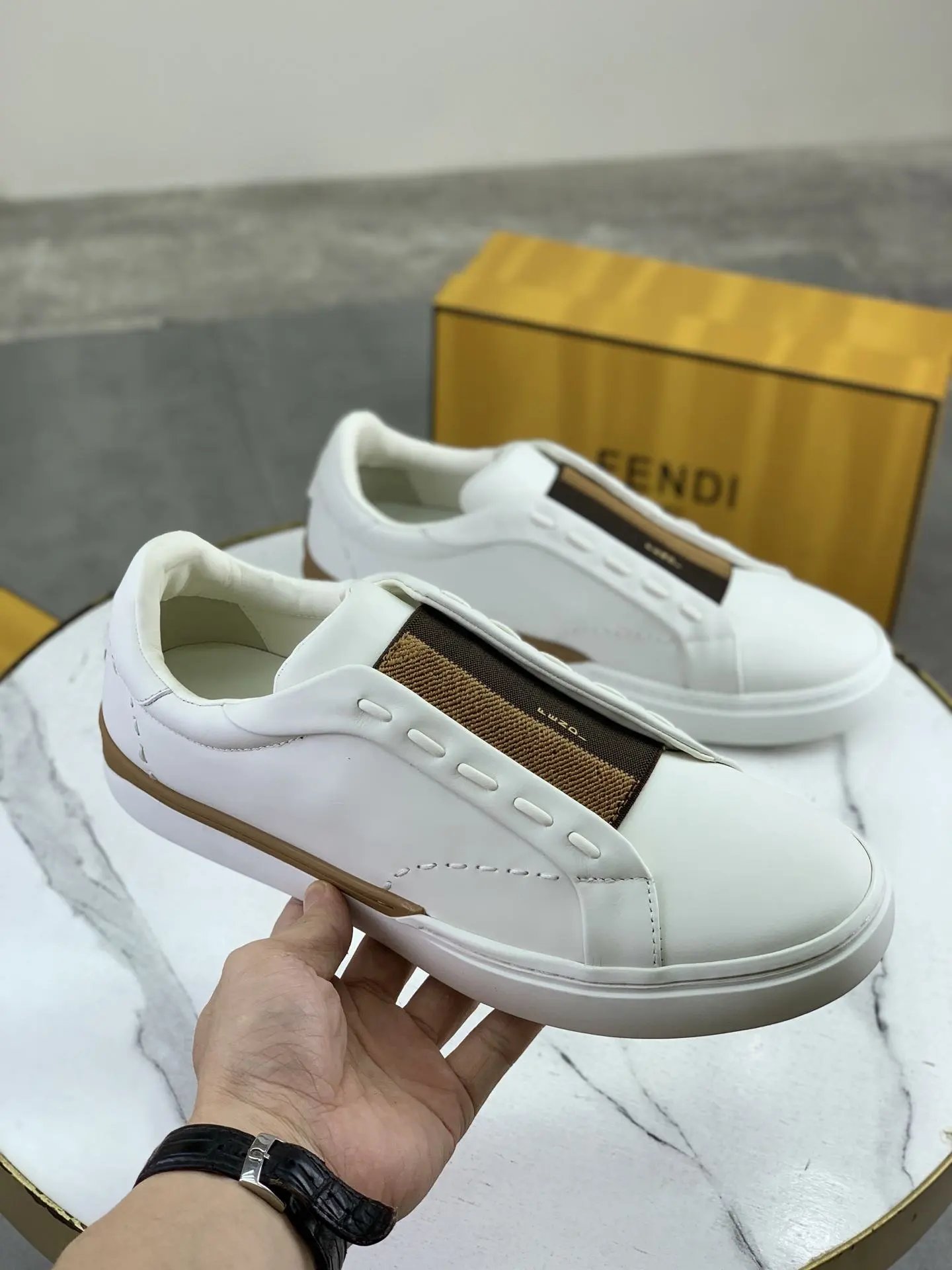 Fendi Leather Casual Sneakers - Style 1