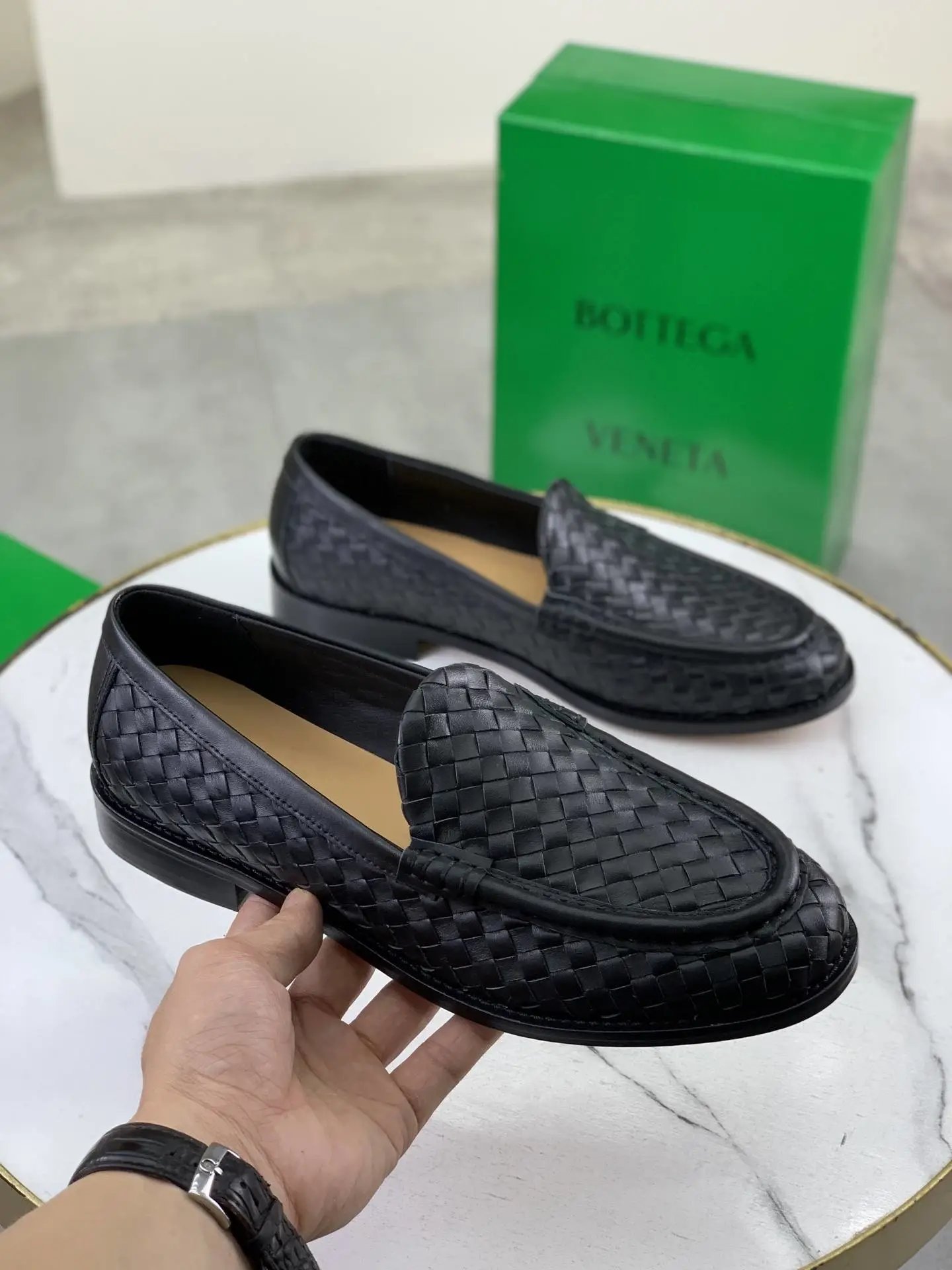 Bottega Veneta Intrecciato Leather Loafers - Style 2