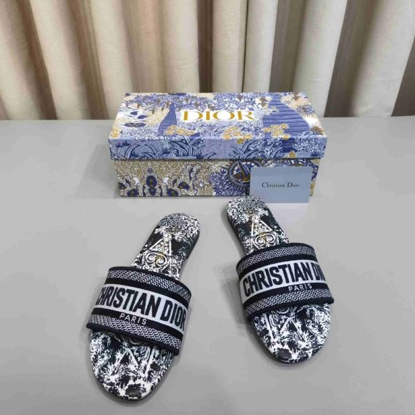 Dior Jacquard Slides - Style 6