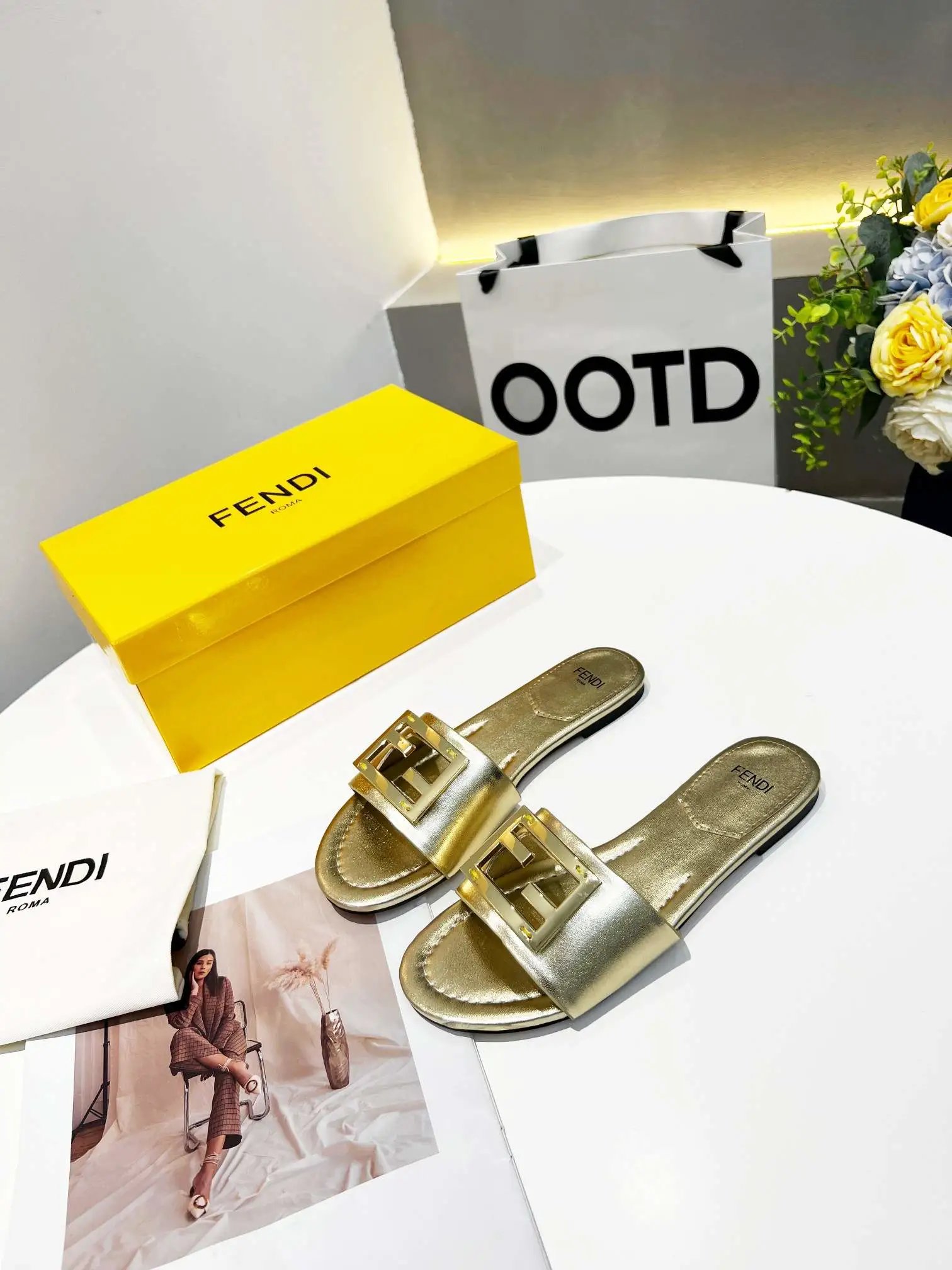 Fendi Baguette Flat Sandals - Style 9
