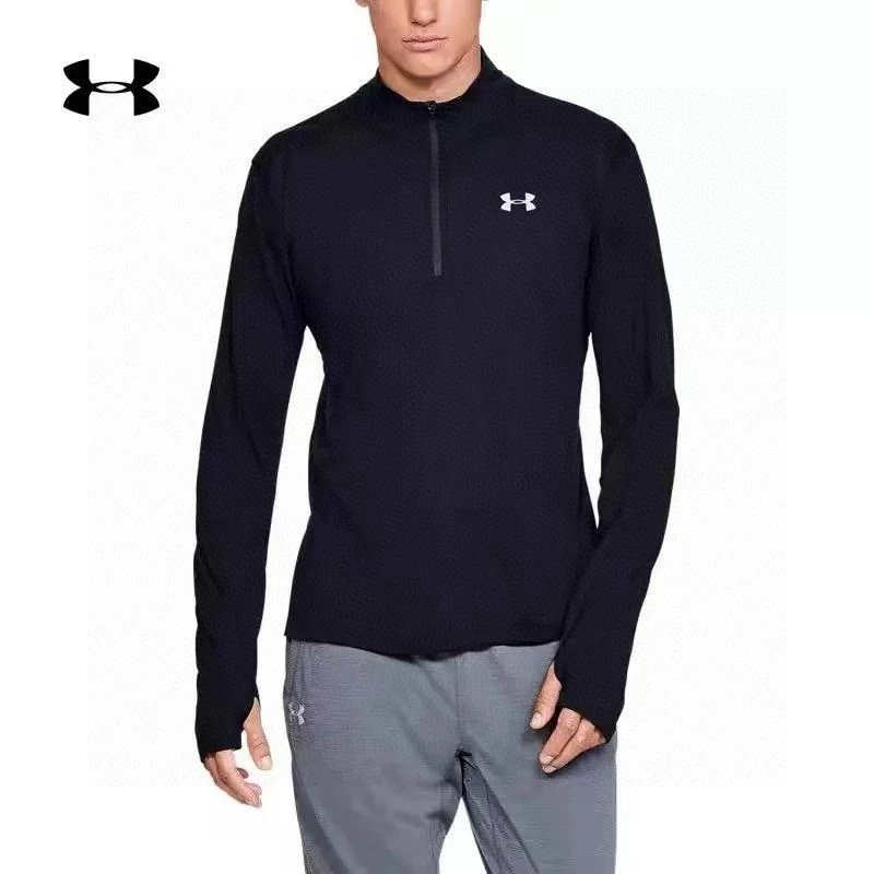 A112146 fall and winter stand-up collar half-zip sports men's fitness long-sleeved T-shirt