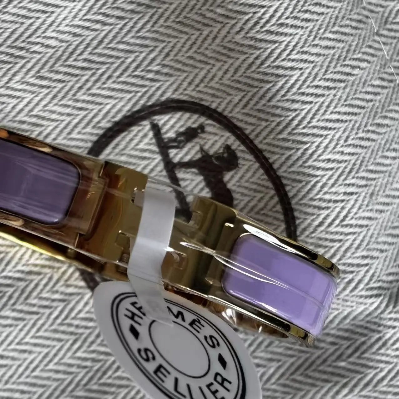 Hermès Collier de Chien Purple Enamel Gold-Plated Bracelet Jewelry - 5