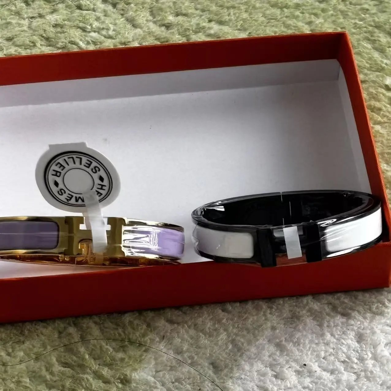 Hermès Collier de Chien Purple Enamel Gold-Plated Bracelet Jewelry - 2