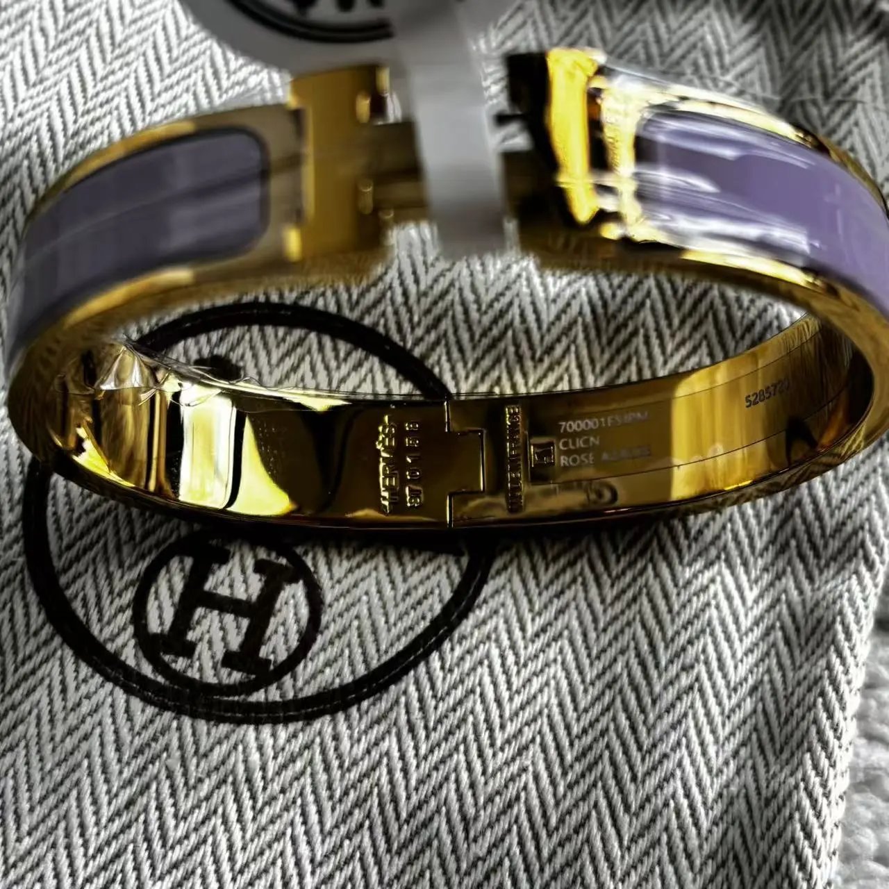 Hermès Collier de Chien Purple Enamel Gold-Plated Bracelet Jewelry - 7