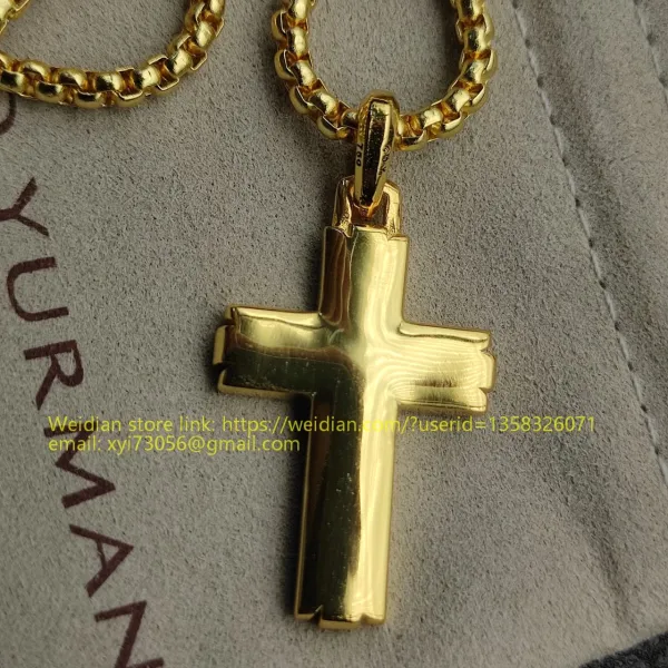 Design David Yurman Double Cross Pendant Necklace in Sterling Silver with Diamonds Jewelry - 28
