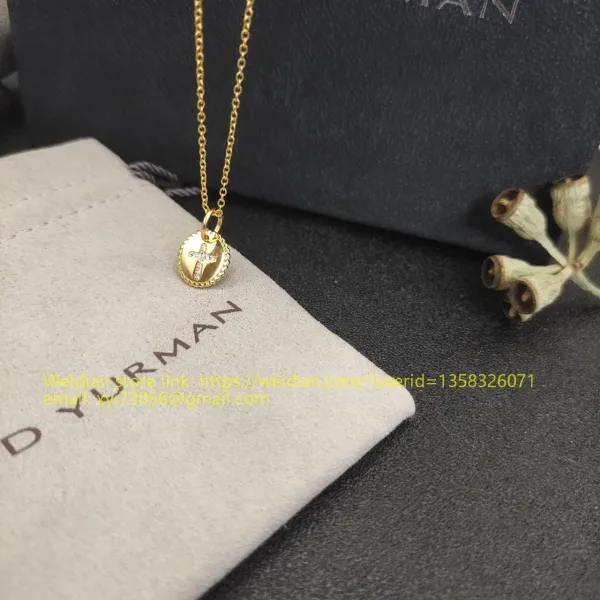 Design David Yurman Double Cross Pendant Necklace in Sterling Silver with Diamonds Jewelry - 75
