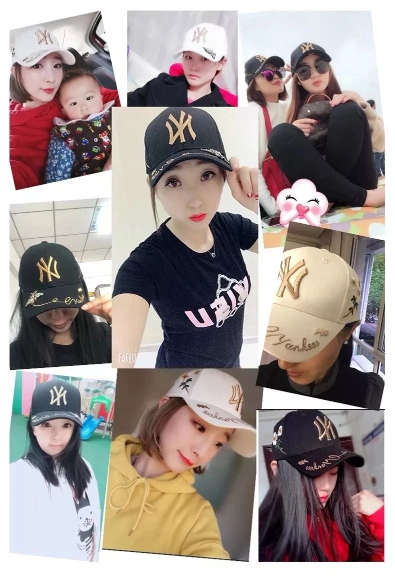8144 有一种执着叫做无帽不欢跟上潮流彰显个性你只需一顶NY小蜜蜂情侣休闲棒球帽 10