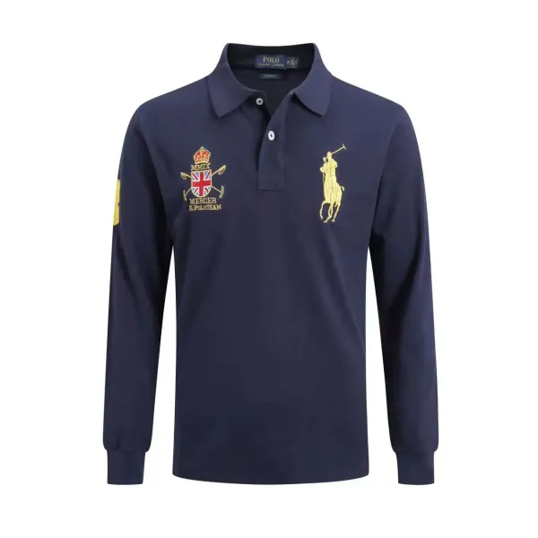 Polo Ralph Lauren Classic Fit Long Sleeve Polo Navy Tops.polo - 42