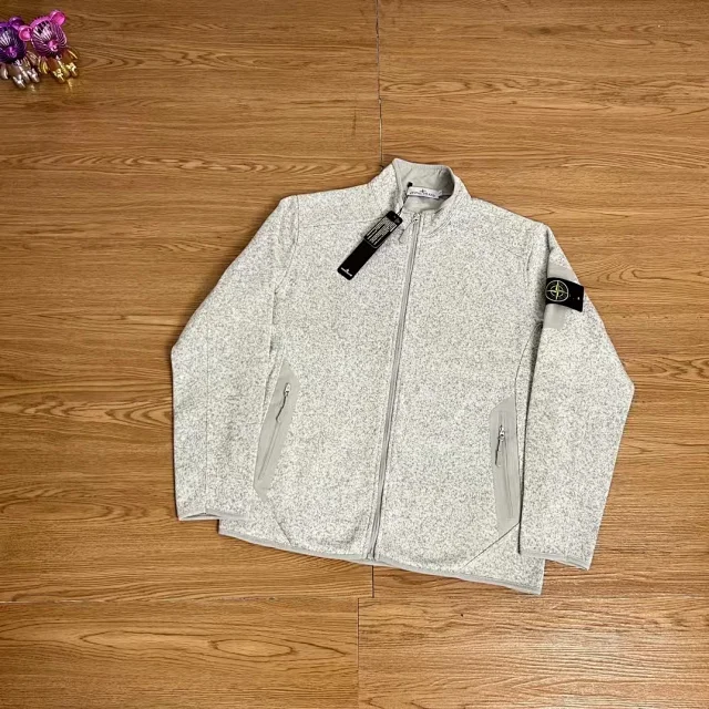 Stone Island Jackets Hooded zip jacket with compass sleeve badge product detail image 22