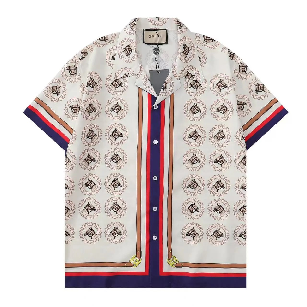Gucci Horsebit Print Silk Shorts White - 25