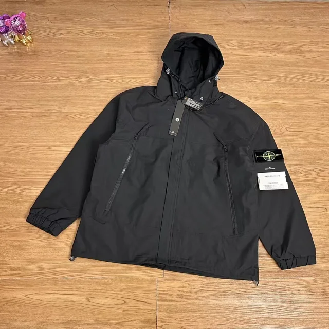Stone Island Jackets Hooded zip jacket with compass sleeve badge product detail image 20