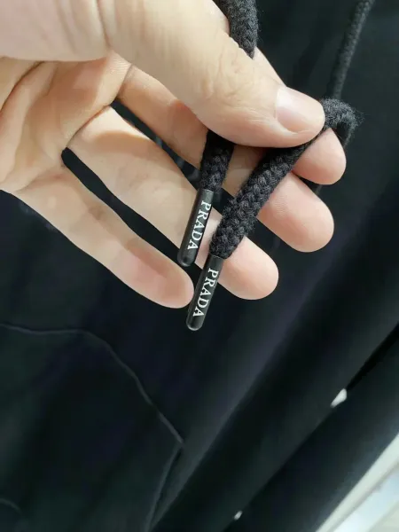 Prada Logo-Embroidered Black Hoodie - 27