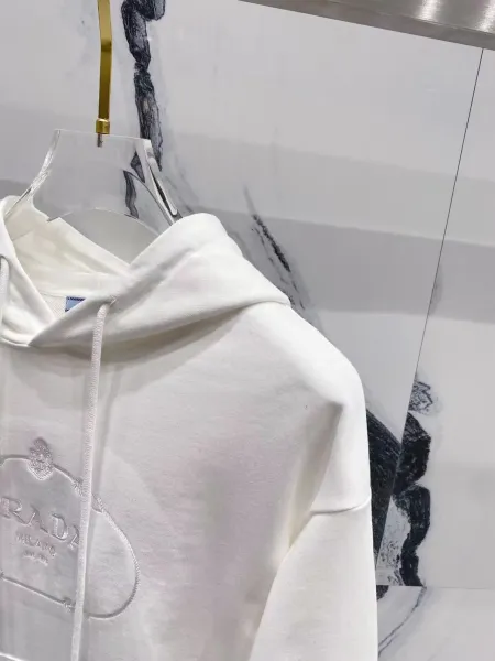 Prada Logo-Embroidered Black Hoodie - 14