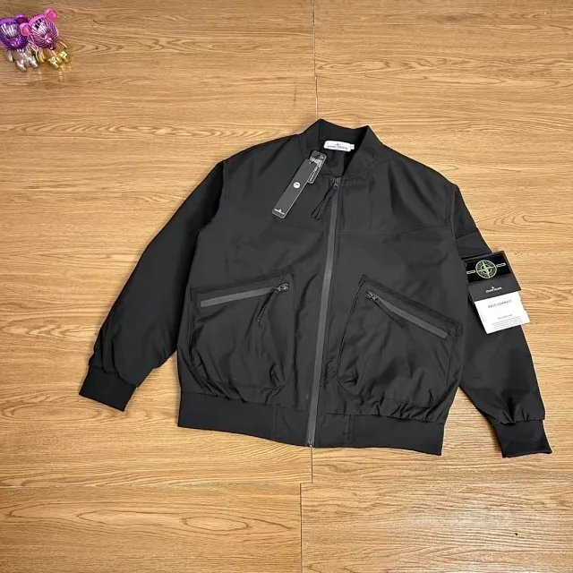 Stone Island Jackets Hooded zip jacket with compass sleeve badge product detail image 24