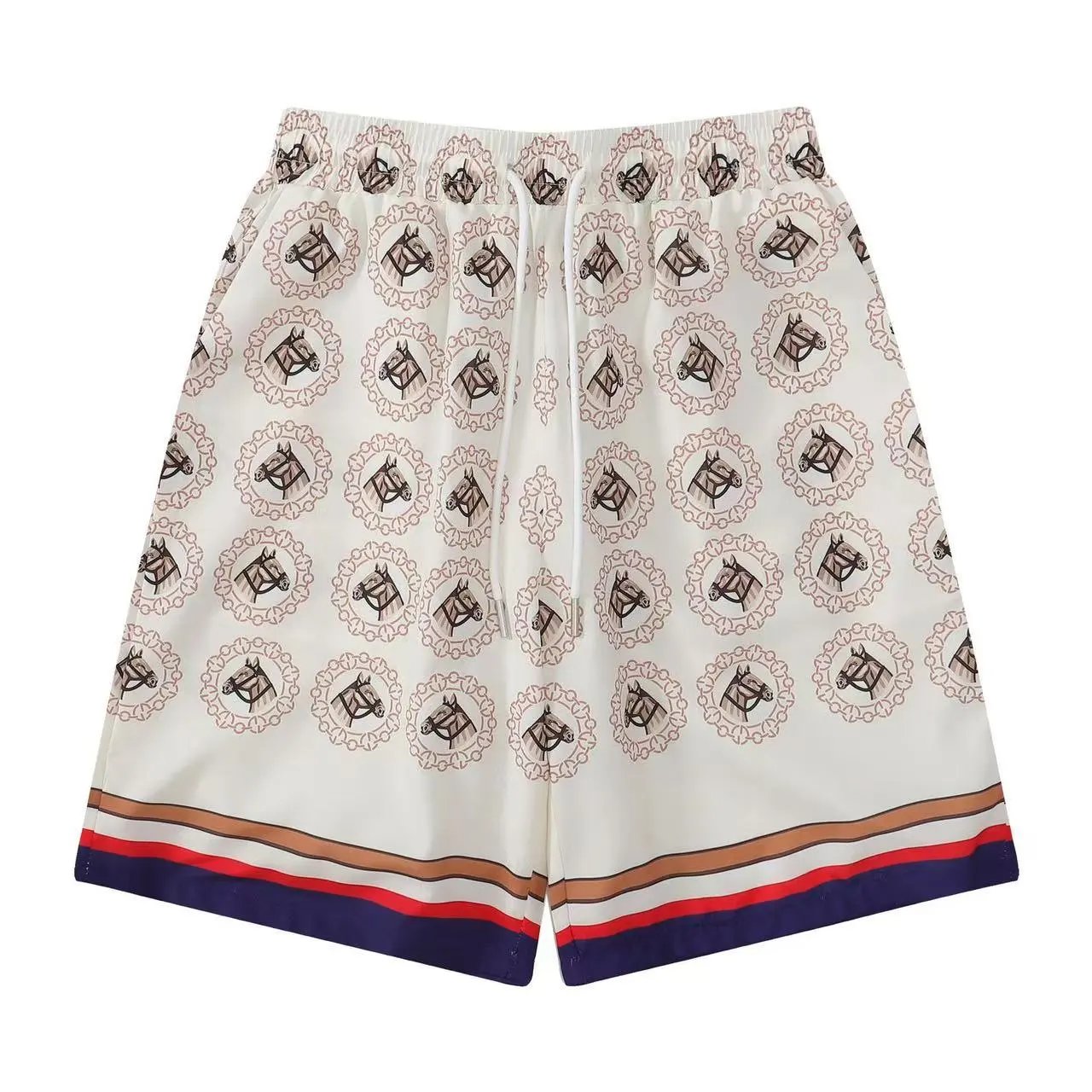 Gucci Horsebit Print Silk Shorts White - 24