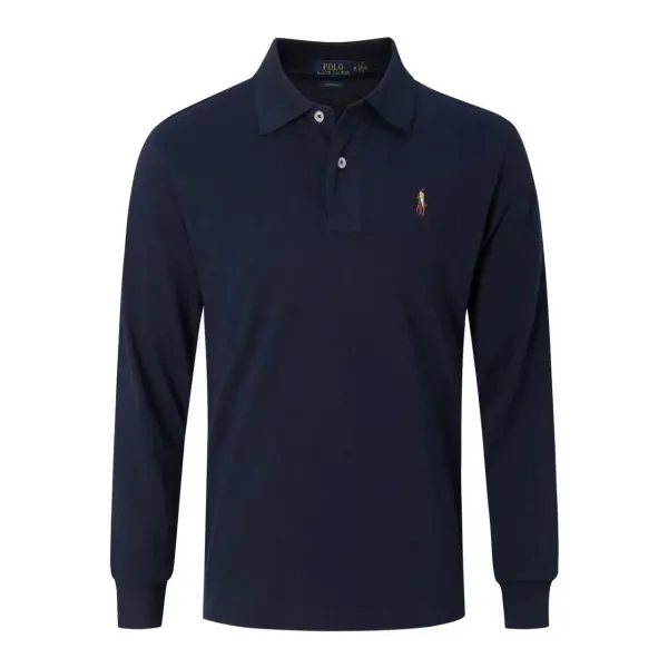 Polo Ralph Lauren Classic Fit Long Sleeve Polo Navy Tops.polo - 34