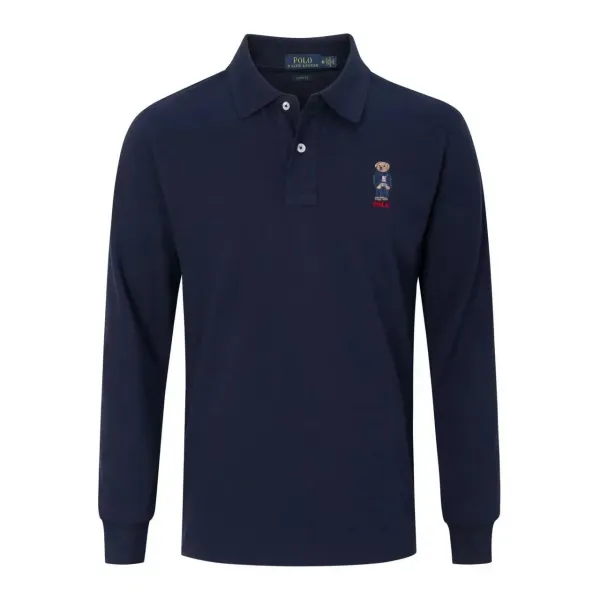 Polo Ralph Lauren Classic Fit Long Sleeve Polo Navy Tops.polo - 38