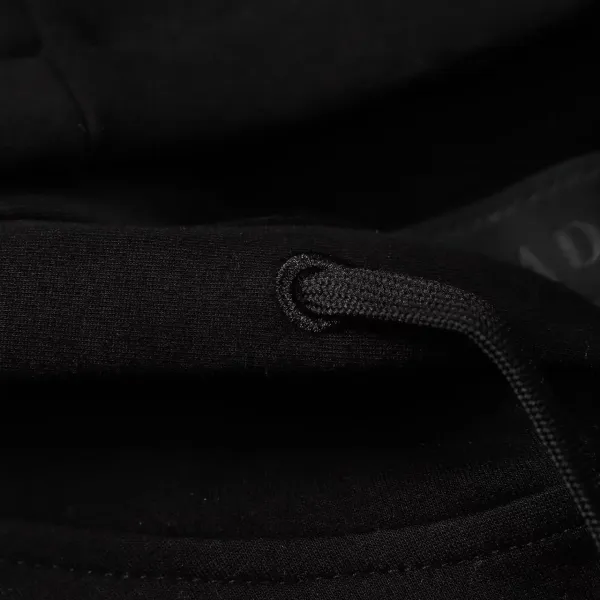 Prada Logo-Embroidered Black Hoodie - 6