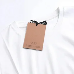thumbnail for ZZ Men's Short Sleeve Crew Neck T-Shirt Contrasting design on the back collar with logo embellishment at the hem Simple and high-end versatile!