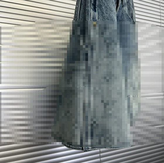 Alphabet Embossed Denim Five Pants