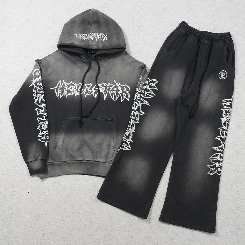 HE hoodie flame letter