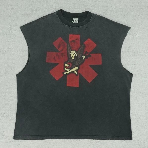 VI short sleeves with holes, fading black flowers, 843CH