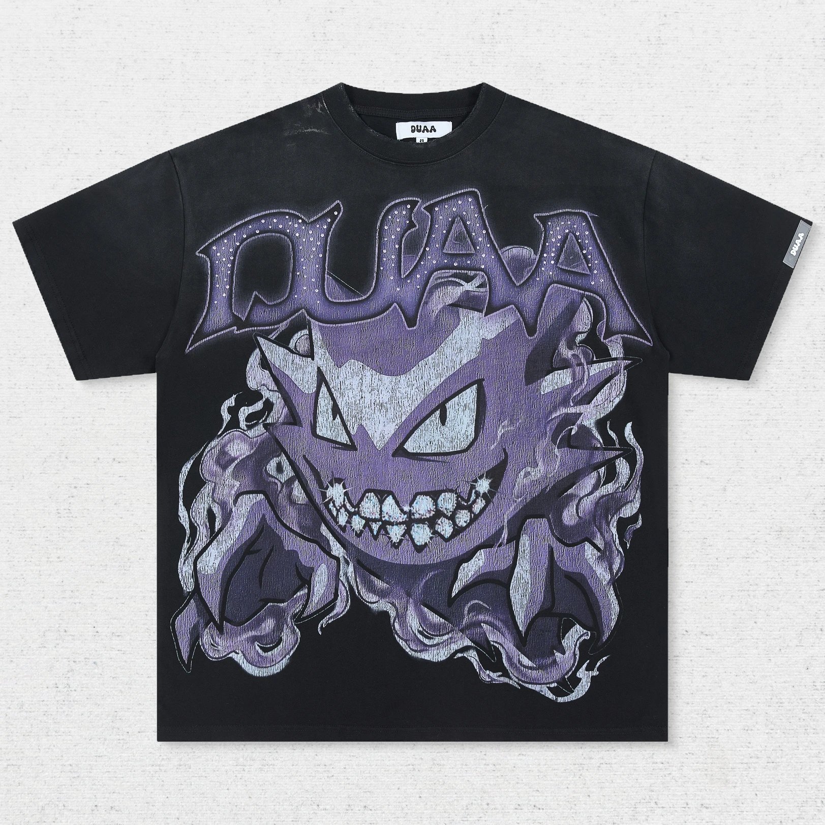 DU Cartoon Smiley Flame Print T-Shirt