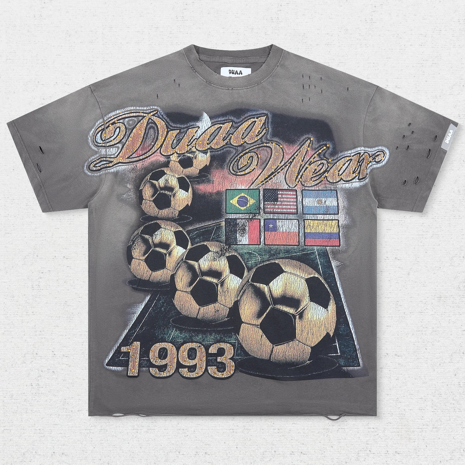 DU Football Flag Numeric Print T-Shirt