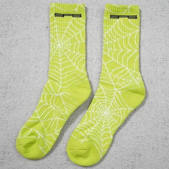 YT555 Socks Green Black Letters