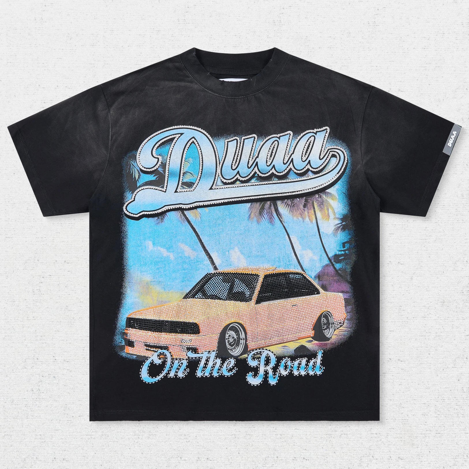 DU Vintage Car Palm Tree Print T-Shirt