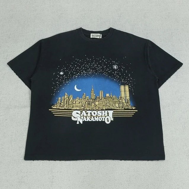 SAT短袖纽约天际线洗水破洞做旧S3321JR