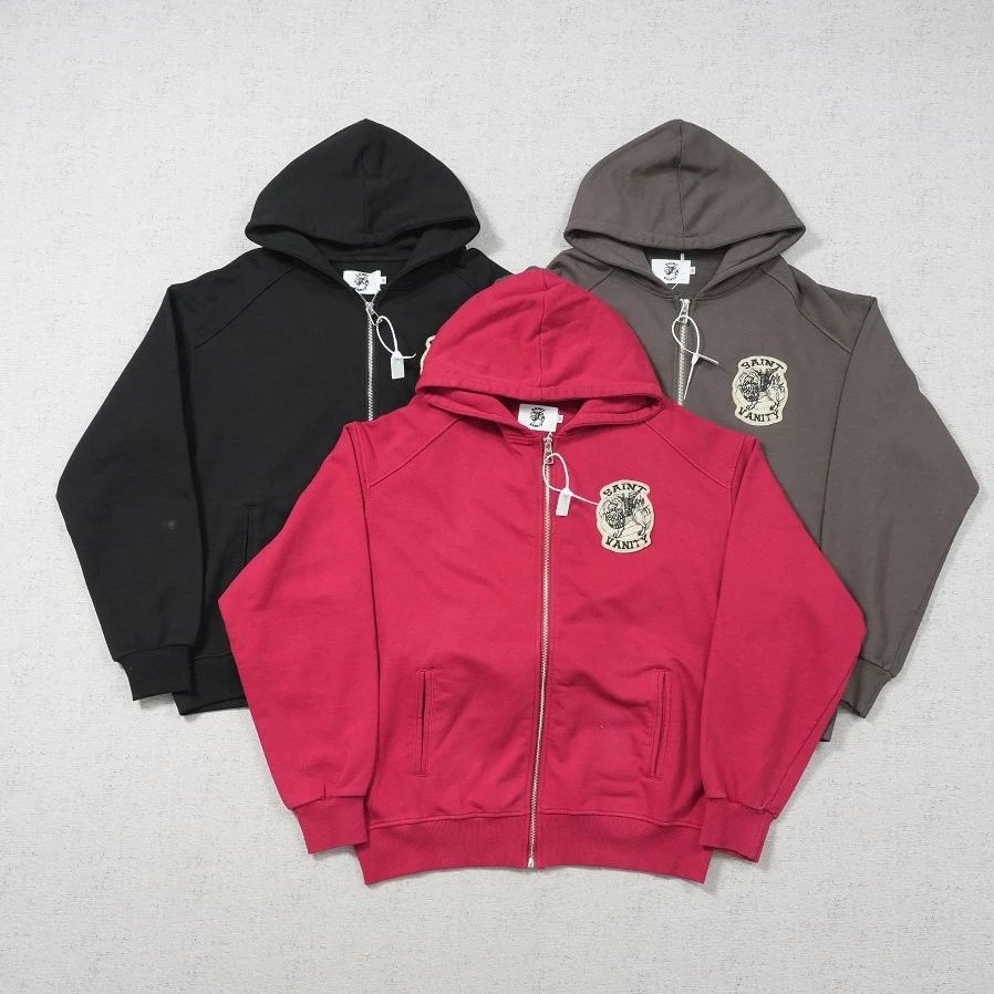 SV Zip-up Hoodie with Embroidered Round Patch