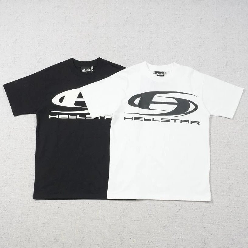 HE short sleeved large logo letter print