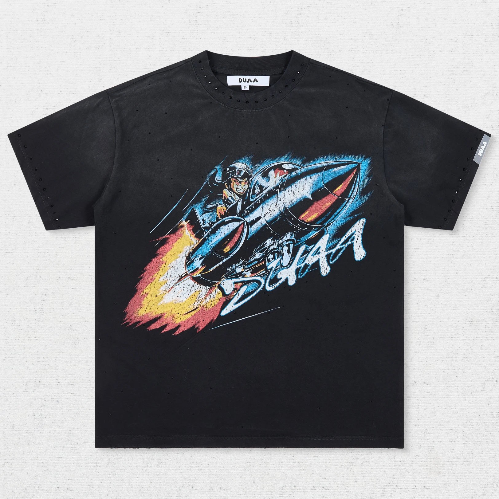 DU Spaceship Flame Print T-Shirt