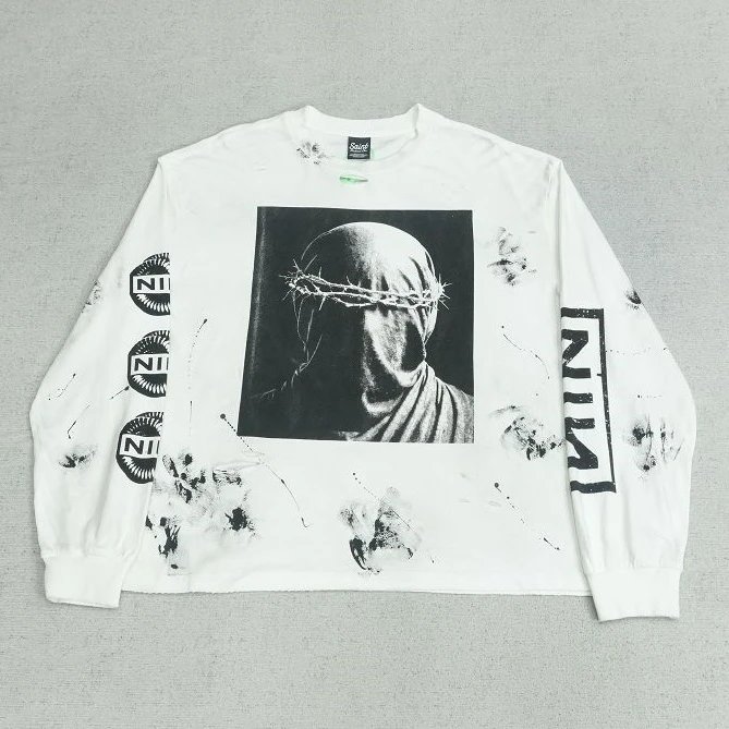 SA Long Sleeve White Masked Figure Print 185CTS