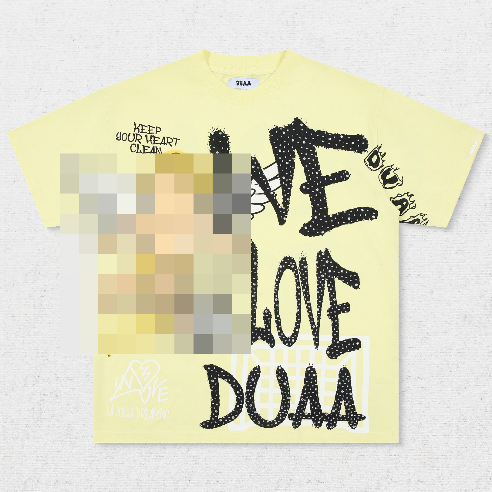 DU Script Letter Graffiti Print T-Shirt
