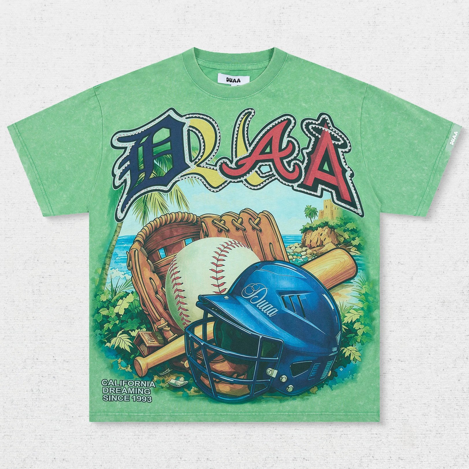 DU Baseball Glove Helmet Print T-Shirt