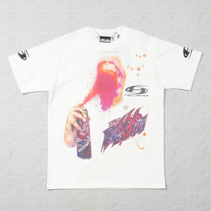 HE短袖喷漆涂鸦人物印花