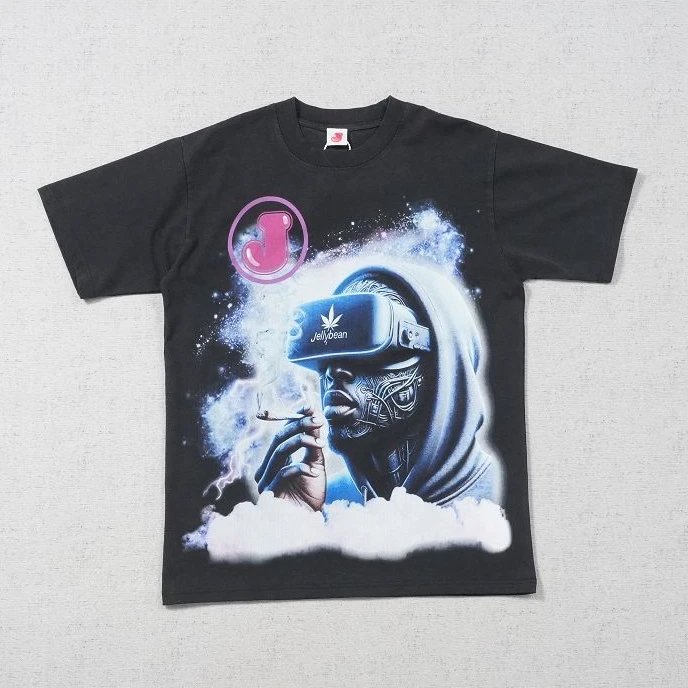 JB短袖未来人物星空印花