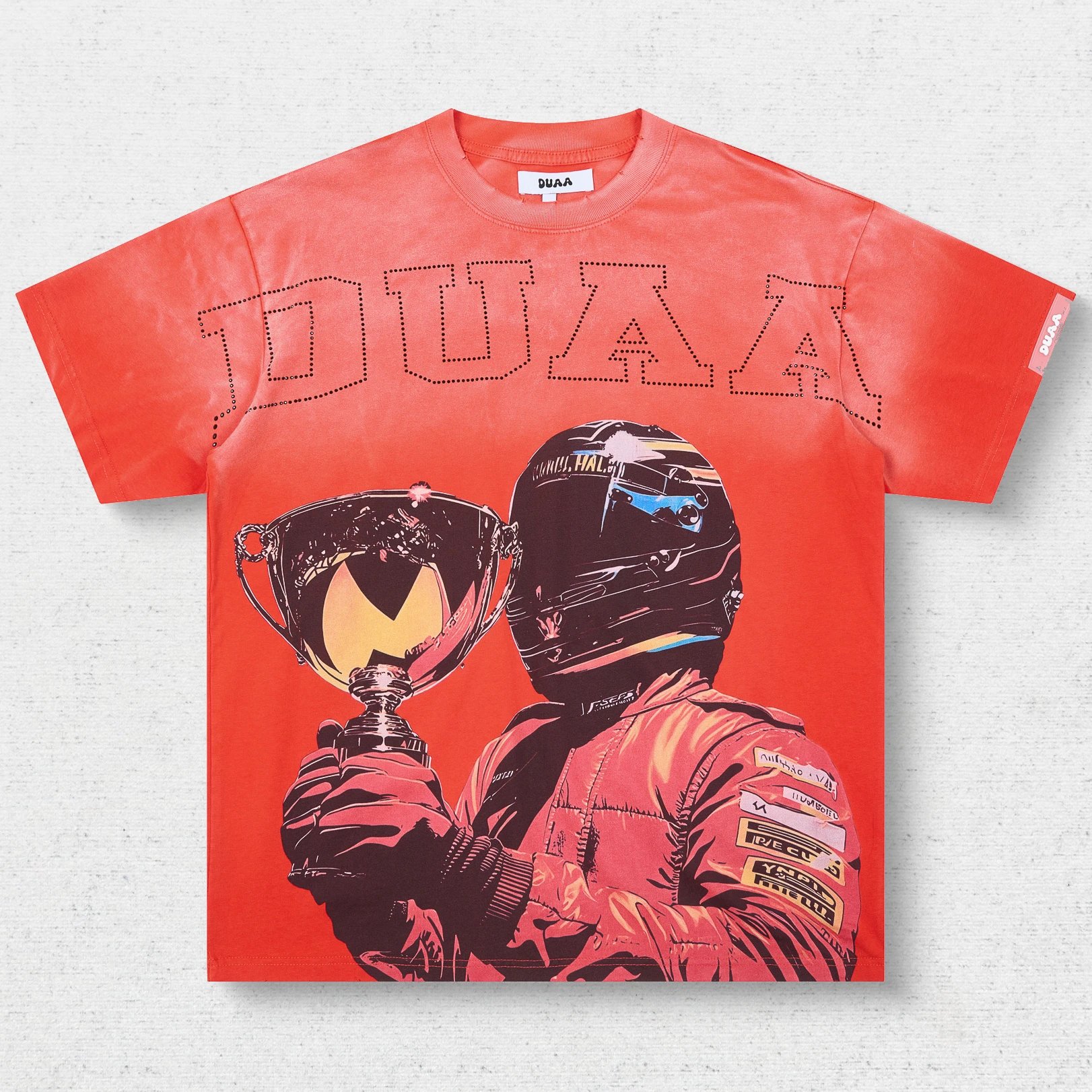 DU Race Car Helmet Trophy Print T-Shirt